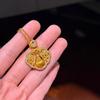 Vintage Exquisite Vase Pendant Antique Gold Craftsm Point Diamond Hollow Out Auspicious Cloud Necklace Exquisite Banquet