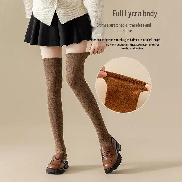 Upgraded Anti-slip Women's Over-the-Knee Thigh High Socks - Thick Warm High Tube Calf Length for Autumn & Winter