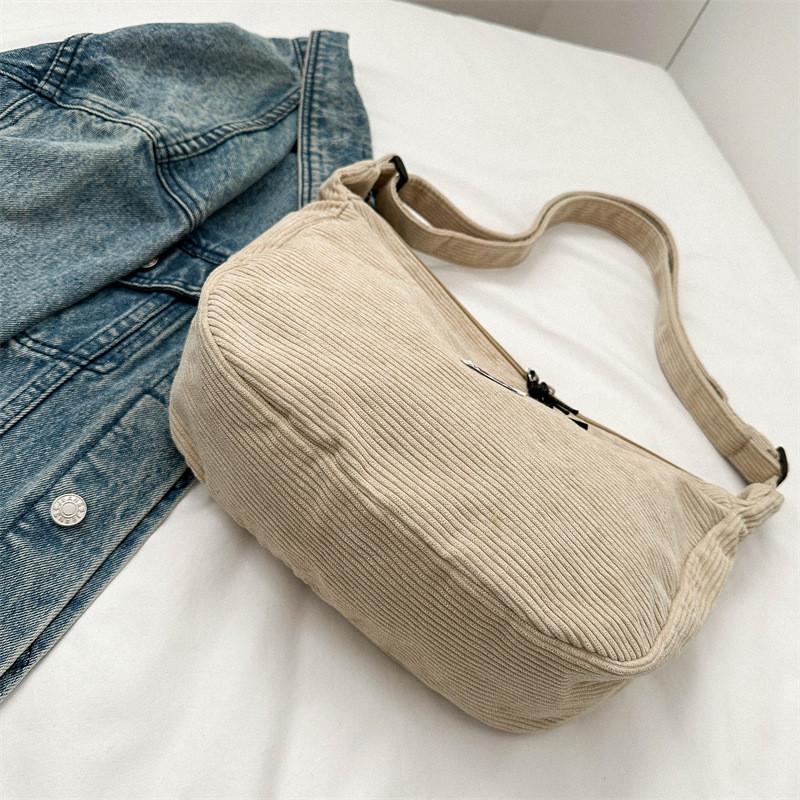 Dango Bag Women Casual Corduroy Large Capacity Shoulder Bag For Daily Use