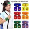 Elastic Sports Wristband 1 Set Kids Headband Ball Embroidery Stretch Breathable High Elasticity Sweat Absorbing Boys Girls Knitted Basketball
