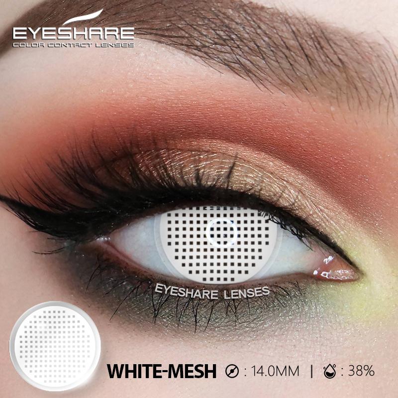 1 Pair White Colored Contacts Cosplay Contact Lenses for Eyes Black Lenses High Quality Soft Lenses Beauty Makeup Yearly