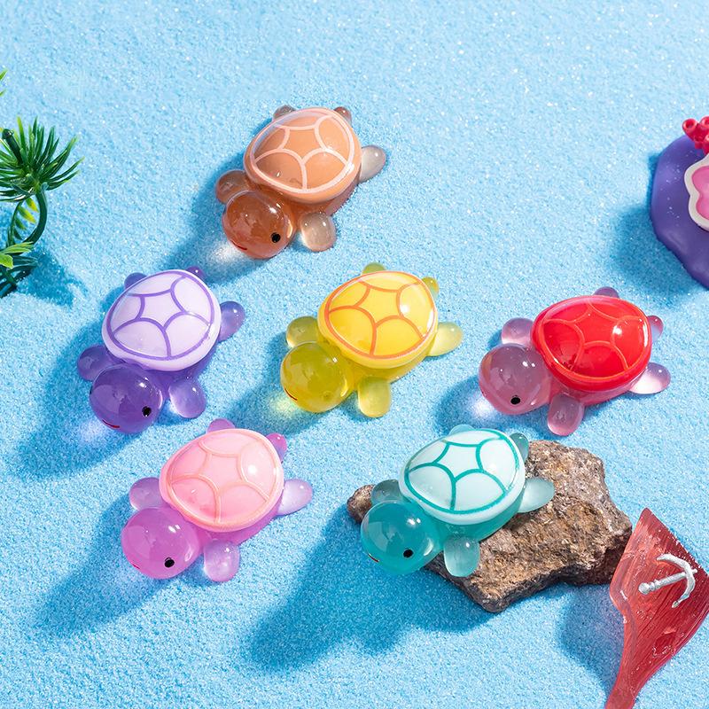 1Pcs Luminous Turtle Fairy Garden Micro Landscape Ornament Glowing In Dark Miniature Diy Flower Potted Decor