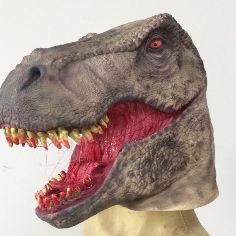 Jurassic World3Dinosaur Mask Tyrannosaurus Rex Latex Headgear Halloween Animal Mask Photography Prop