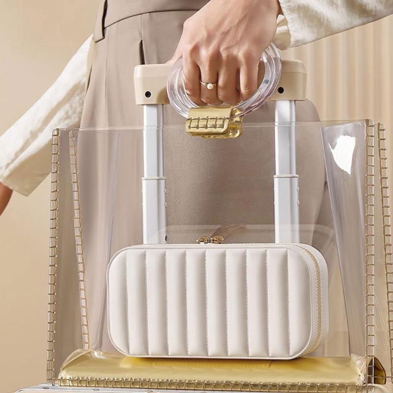 Schmuckkasten aus PU-Leder Zubehör-Organizer mit weichem Samt-Innenfutter Aufbewahrungskoffer für Ohrringe Armbänder Halsketten