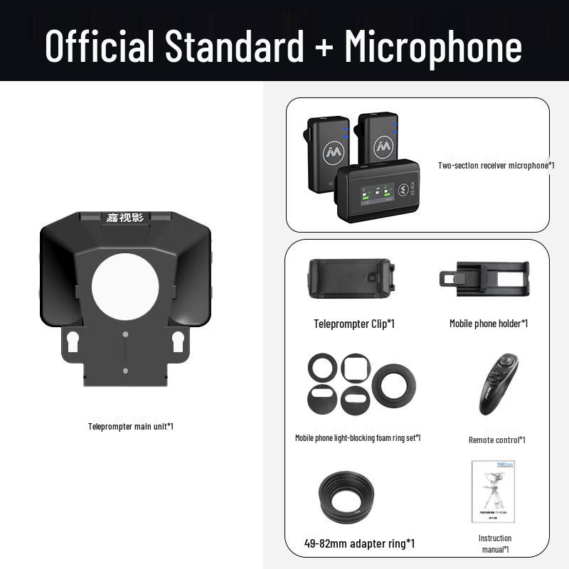 Jia Shi Ying JS10Plus Teleprompter: Mobile, Tablet, DSLR Live Broadcast & Recording Device