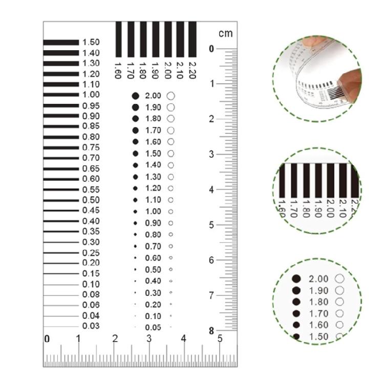 Plastic Crack Width Analyzers Cards with Abrasion Resistant Film Upgrades for Accurate Material Quality Control Testing