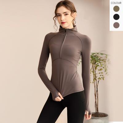 Fashion Yoga Jacket Elegant Fitness Running Jacket Semi Zipper Sports Jacket