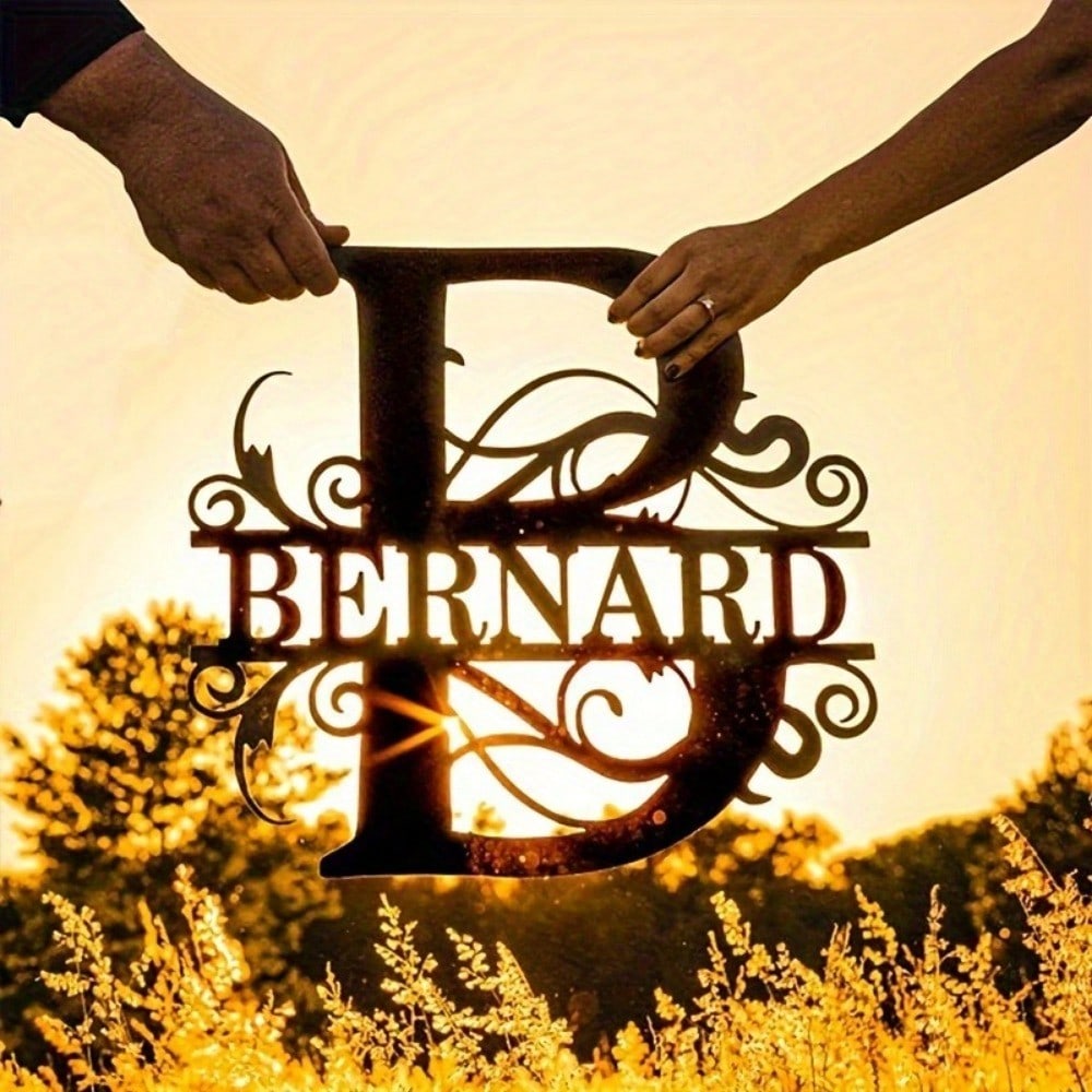 Personalized Metal Nameplate Wall Art, Custom Family Name Sign, Handmade Letter Wall Decor, Vintage Rustic Wedding Gift, Housewarming Present