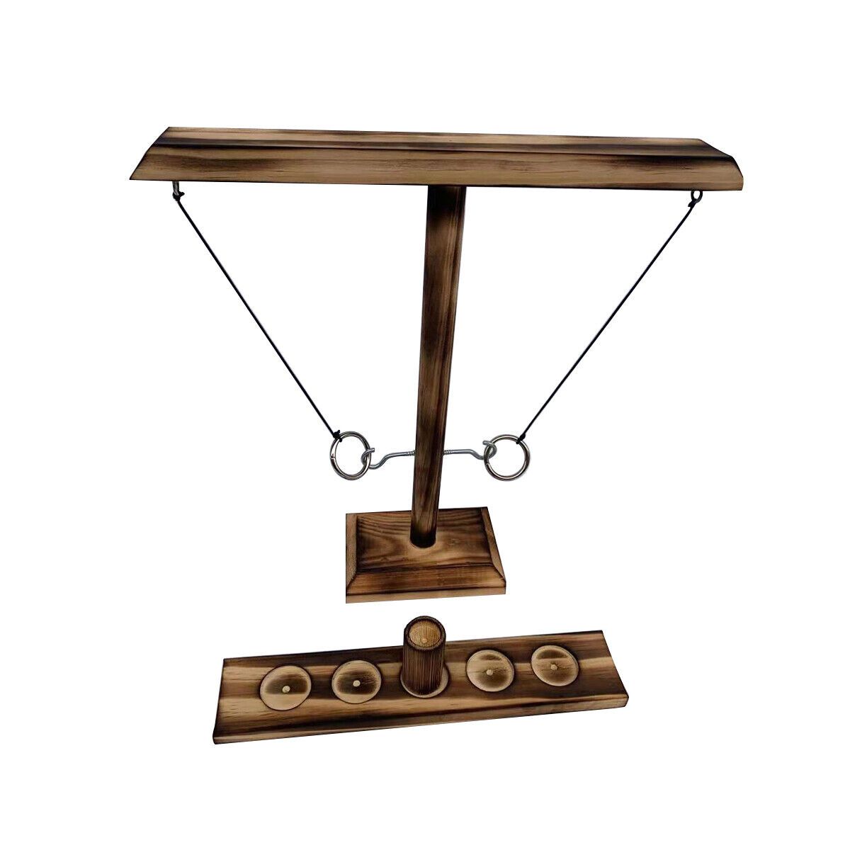 

Handmade Ring Hook Toss Manual Combat Game Wooden Party Friends Toys Interactive чёрный