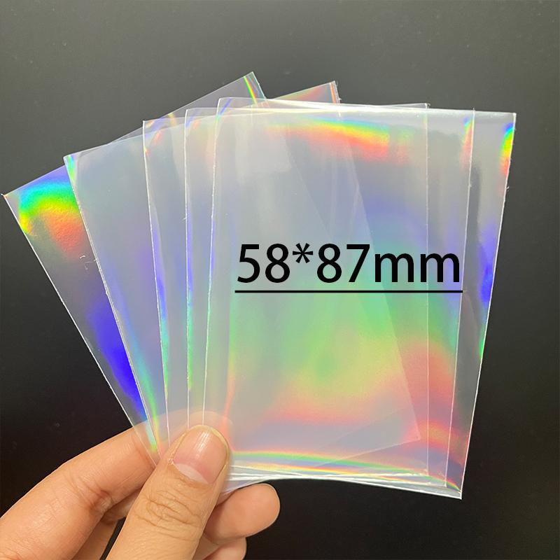 50Pcs Heart Shape Rainbow Star Foil Card Sleeves Top Loading Protector For Board Games Collectible Cards Pos Tarot