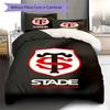 Stade Toulousain Pattern Bedding,Quilt Set Quilt Cover Pillowcase Home Birthday Gift(1 * Duvet Cover + 2 * Pillowcase, Without Core)