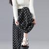 Demana Romantic Polka Dot Chiffon Wide-Leg Pants