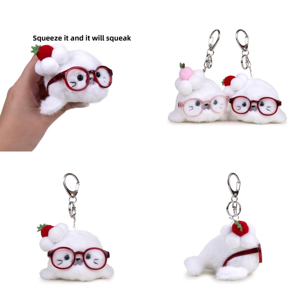 Ocean Family Plush Seal Keychain With Glasses For Collectors And Giftgiving
