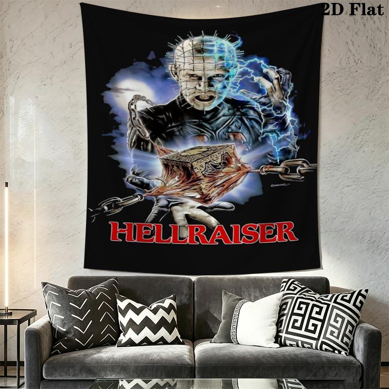 Hellraiser Wall Tapestry Aesthetic Wall Hanging Printed Fabric Blanket Decorative Tapestries for Bedroom Living Room Home Decor