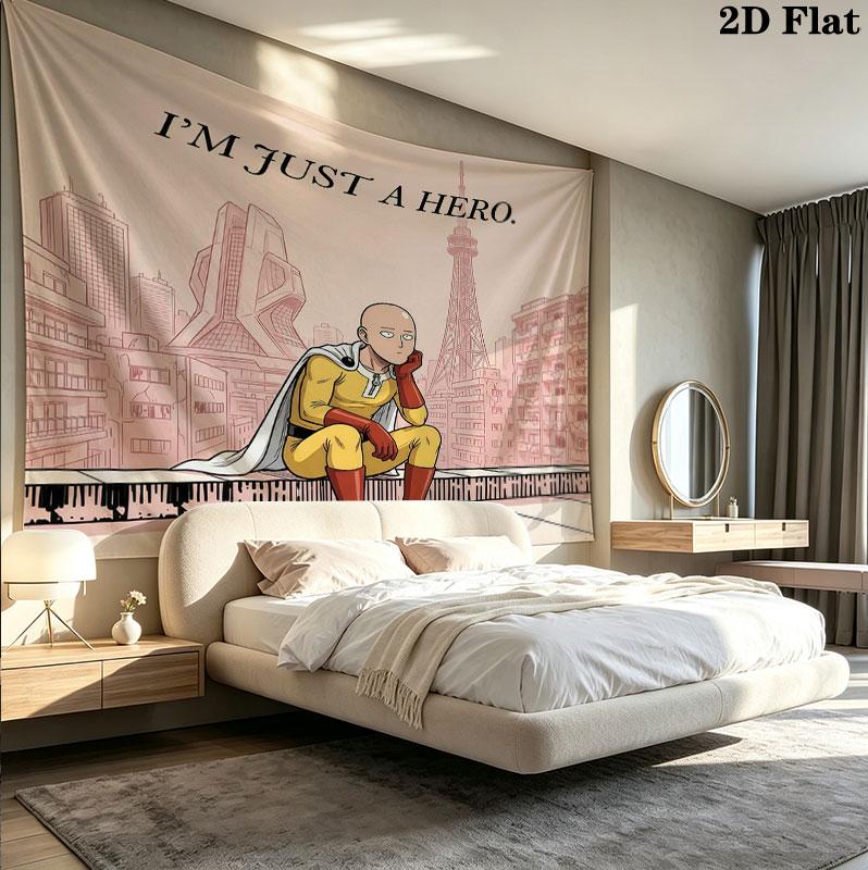 Onepunch Man Wandteppich Ästhetisches Wandbehang Gedruckter Stoffdecke Dekorative Wandteppiche Für Schlafzimmer Wohnzimmer Heimdekoration