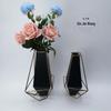 Modern Geometric Metal Vase: Light Luxury Ornament for Living Room, Dining Table, or TV Cabinet