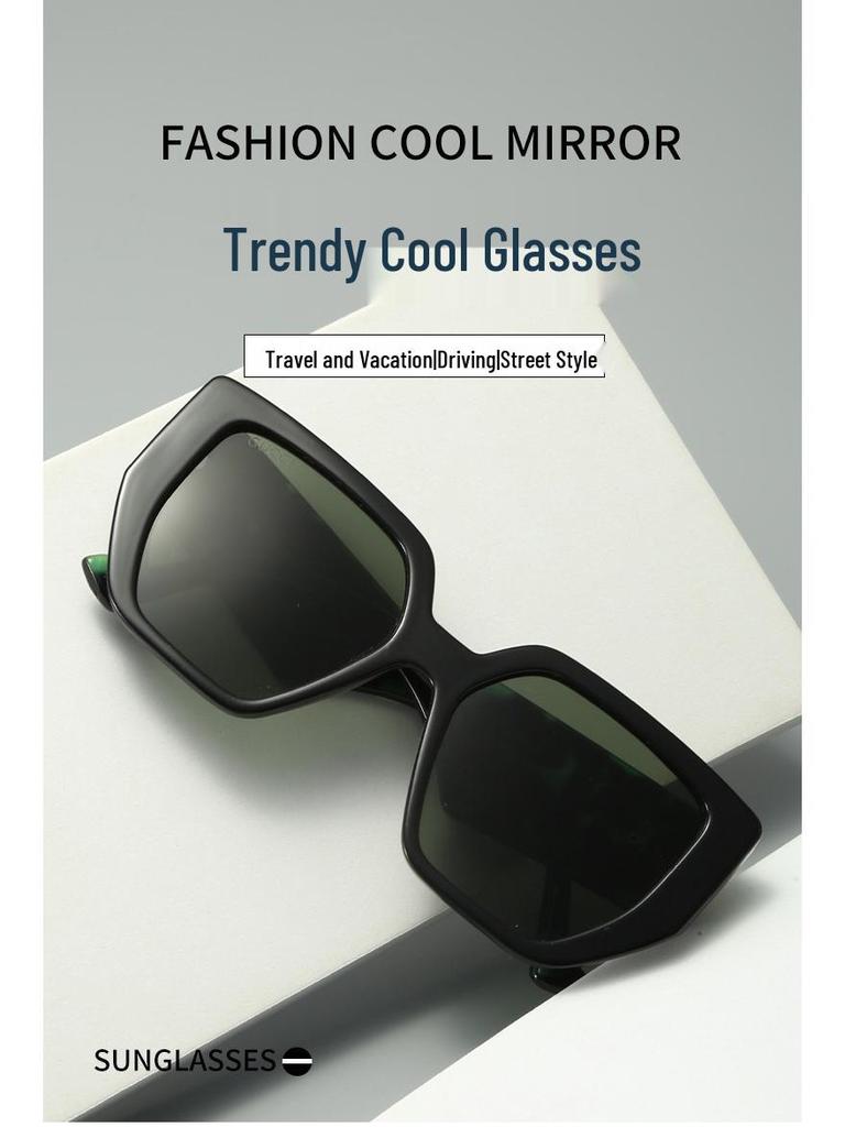 New Large Frame Square Sunglasses - European & American High-end Women's Fashion Acetate Glasses