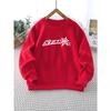 European sizes Casual Round Neck Sweatshirt with Subtle Random Print, Durable Casual Attire & Play