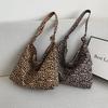Leopard Print Diagonal Cross Large Capacity Single Shoulder Canvas Bag