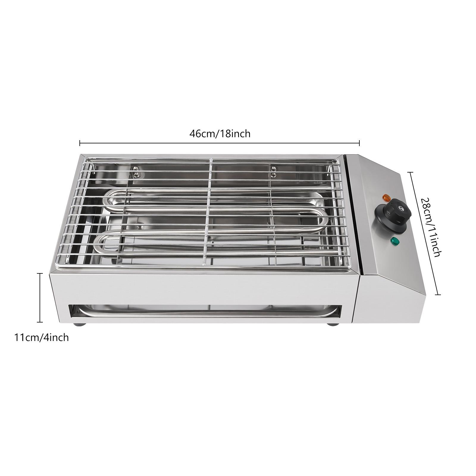 Бесдымный электрический гриль для помещений 110 В, 1800 Вт, коммерческий электрический гриль со съемной решеткой, гриль-барбекю для помещений из нержавеющей стали