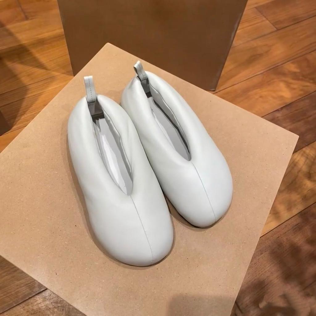 Leather Korean Lazy Style Bread Shoes Round Head Single Shoes Women's 2025 New Spring Fashion Ballet Flats