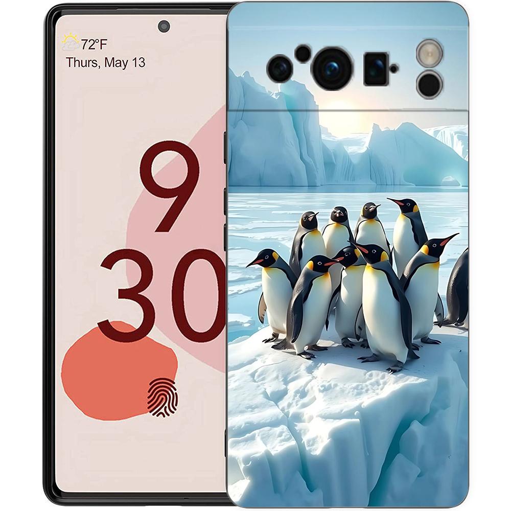 

Penguin Kawaii Cute Phone Case For Google Pixel 10 9 8 7 Pro 9A 8A 7A 6A 6 Pro XL Soft TPU Bumper Black Cover Pixel 6