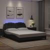 VidaXL Bed Frames with LED Lights, Upholstered Bed with Headboard, Double Bed, Adult Bedroom Bed, Modern, Black 160x200 Cm 3214029