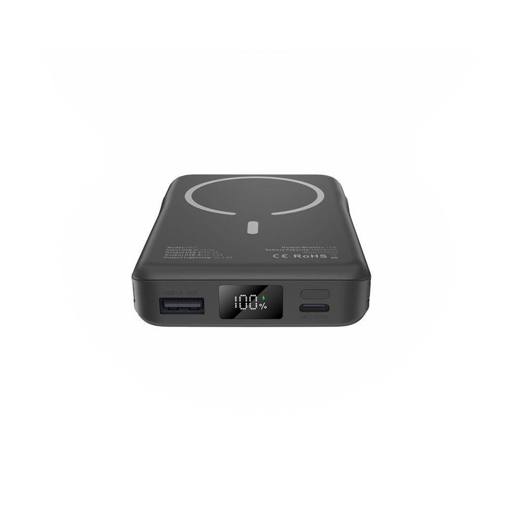 Magnetická powerbanka PB31 10000mAh 15W MagSafe s kabely USB-C iPhone Lightning - černá