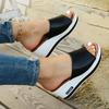 Fashion 2025 Summer Open Toe Women's Slippers Plus Size Hot Sale Platform high Wedges Round Toe Sandals Outdoor Daily Casual Slippers