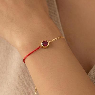 European Light Luxury Red String Zircon Bracelet: 12 Colors, Personalized Niche Design