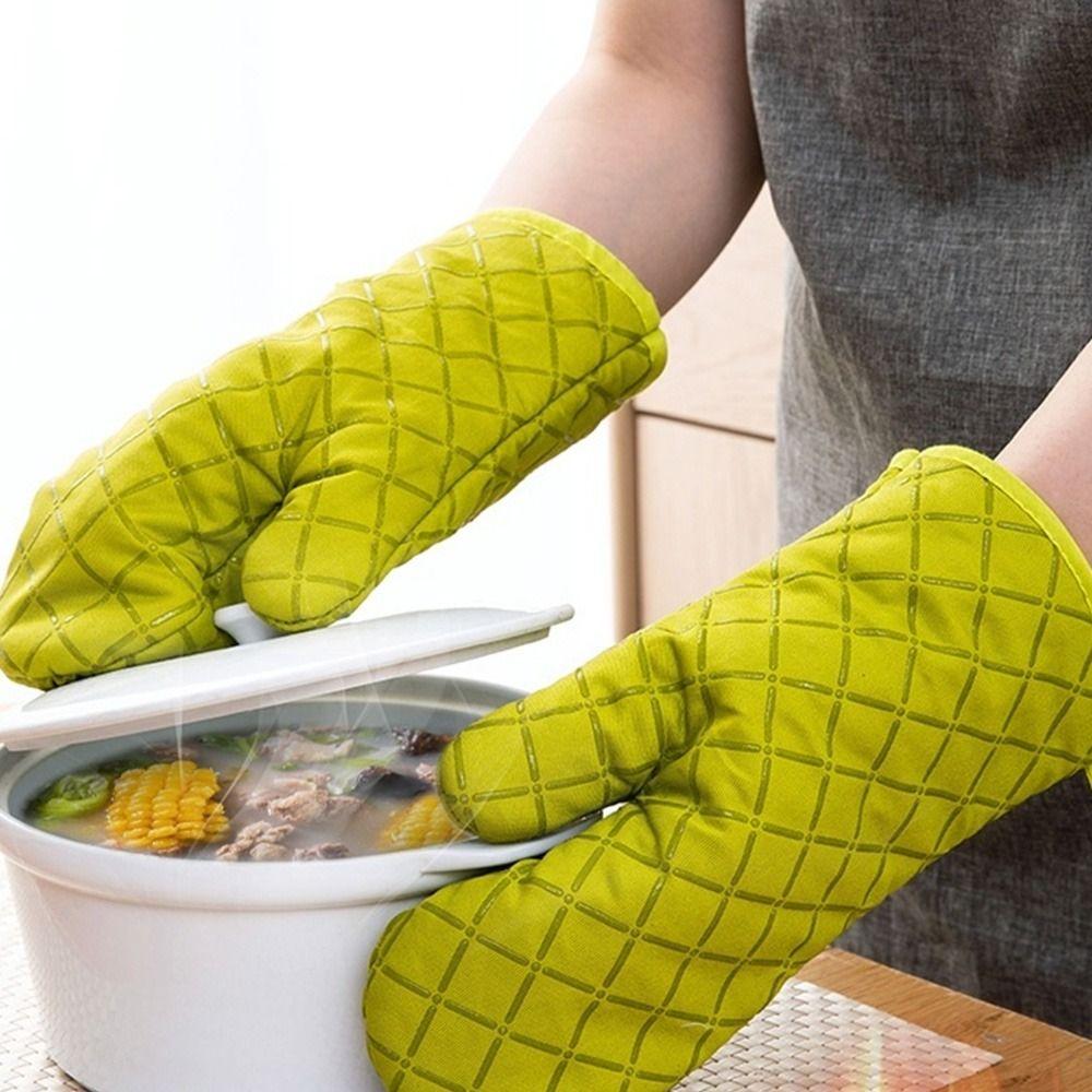 Verbrühsicher Küchenofenware Rutschfest Dicke Kochhandschuhe Ofenhandschuhe Mikrowellen-Isolierung Backwerkzeug