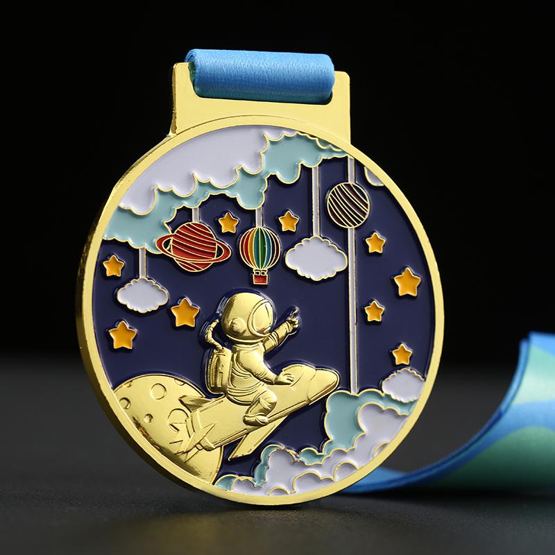 

Customized Cartoon Children Metal Medal, Gold, Silver, Bronze, Student Competition Award Souvenirs Hanging Neck Small Medal, 3Pc