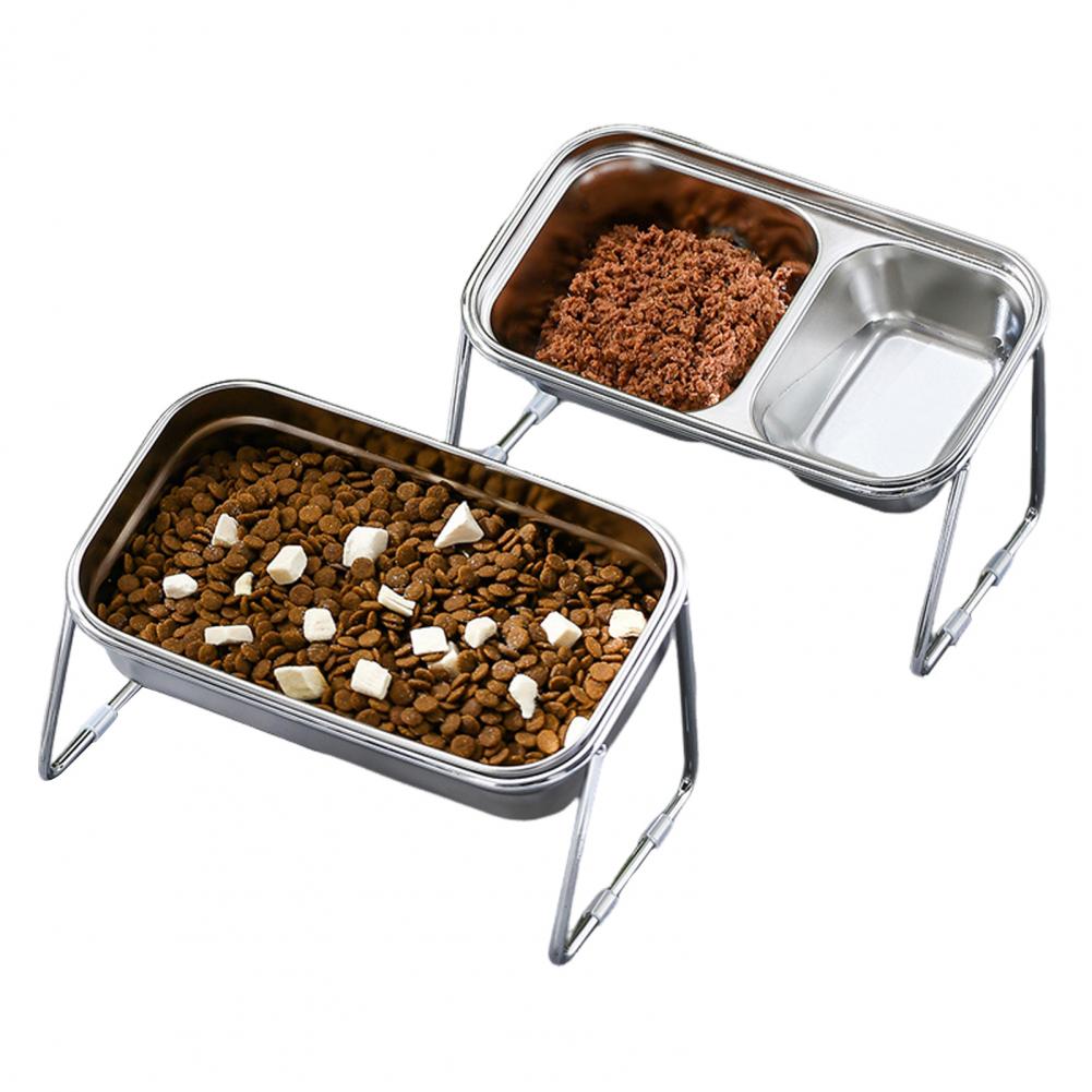 Stable Metal Bracket Pet Bowl Elevated Pet Bowl Stand Stainless Steel Elevated Pet Bowls with Non-slip Stand for Dogs Cats