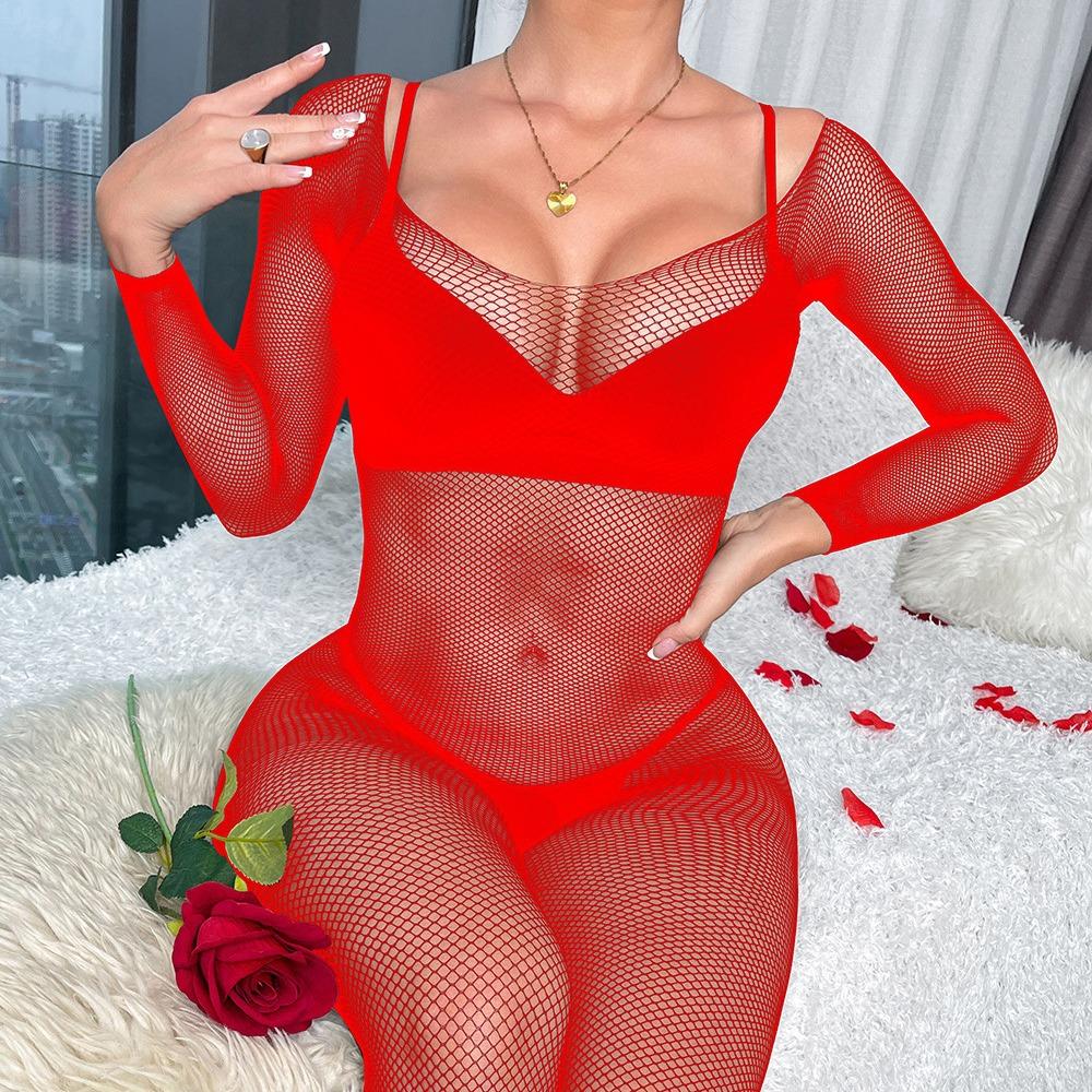 Sexy lingerie crotchless one-piece tempting sexy fishnet bodysuit