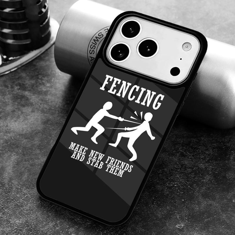 Keep Calm And Parry On Fencing Sports Funny Design Phone Case for iPhone 17 16 15 Pro Max Air 14 13 12 11 Plus Shockproof Cover