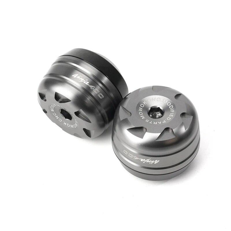 

Передняя и задняя вилка мотоцикла, ползунки, защита от падения колес, защита от падения для KAWASAKI NINJA 400 NINJA400 2018 2022 one pair grey