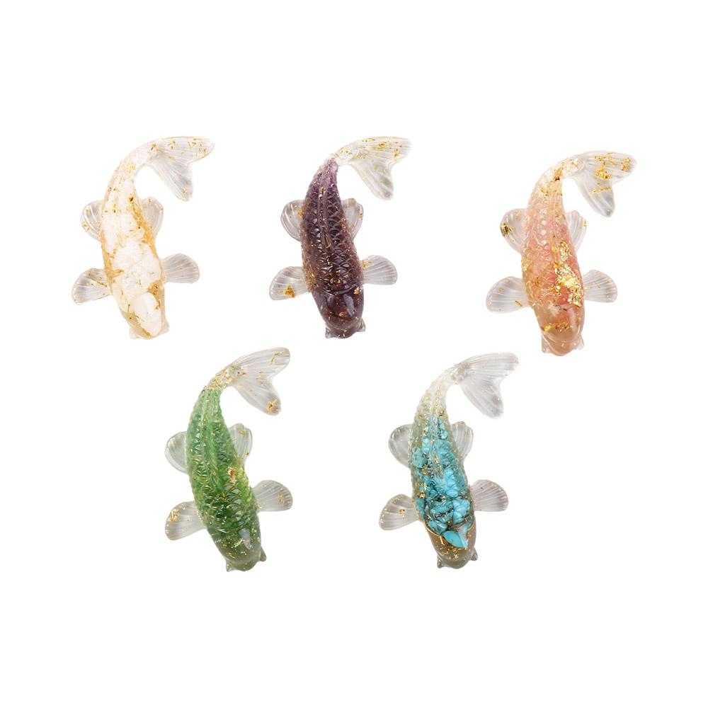 Geschenk Harz Handwerk Natürlicher Kristall Künstlicher Fisch Hochzeitszubehör Fischornamente Autoanhänger