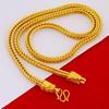Alloy Gold Plated Dragon Head Fox Tail Necklace 6Mm Imitation Gold Personalized Square Fox Tail Necklace Neck Chain