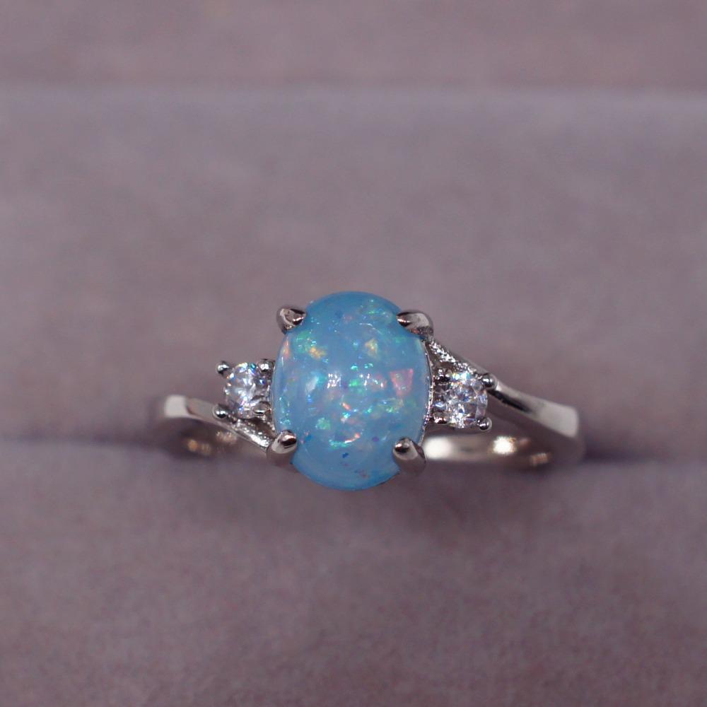 Opal Ring Couple Jewelry Fashion Gemstone Rings for Women Men Stylish Hand Accessories