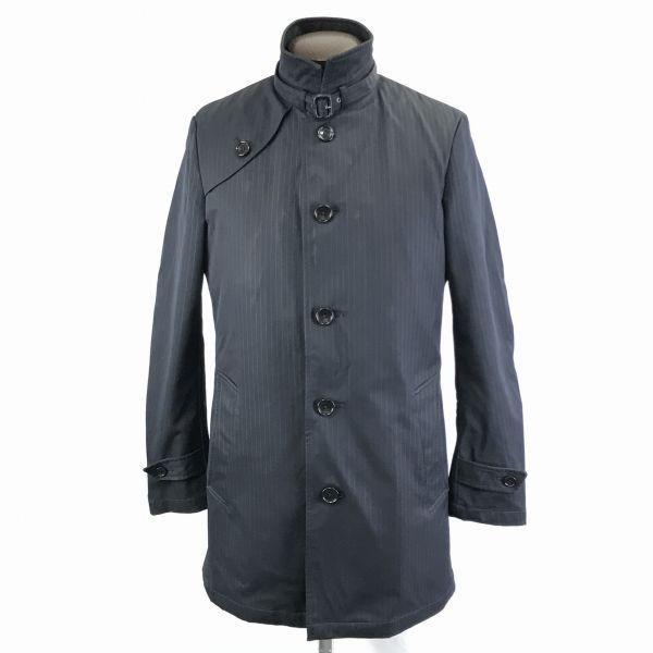 

VISARUNO Padded Business Coat Men’s S Navy Stand Collar Jacket(USED)