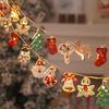 Christmas String Lights with Wrought Iron Santa Claus, Snowman, and Tree Holiday Decor for Room Atmosphere