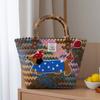 Large-capacity Dachshund Hand-woven Bag Vegetable Basket Rattan Woven Handbag Work Sundries Small Carry Picnic Female