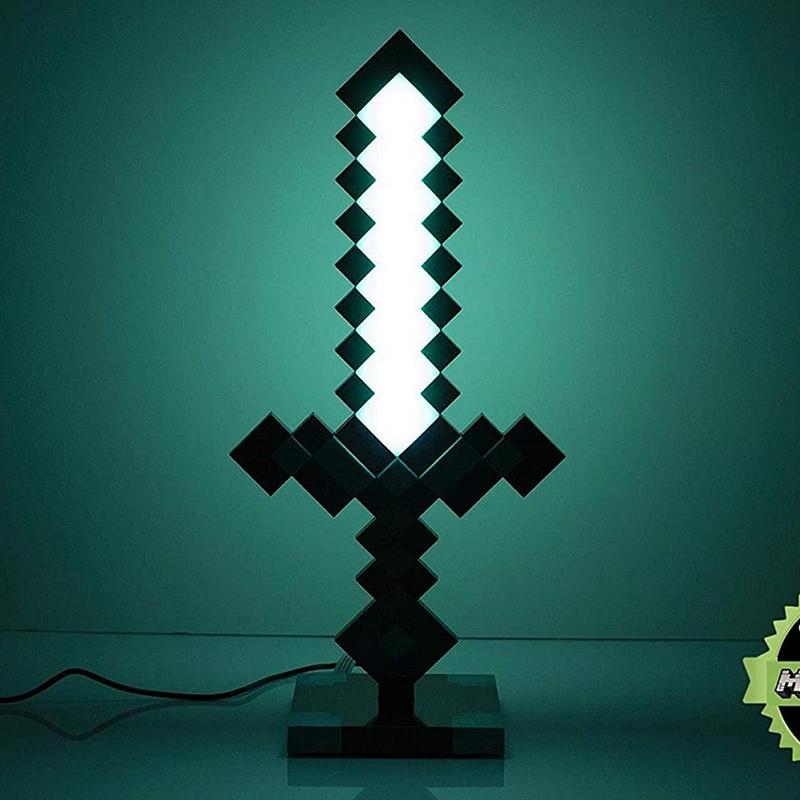 Diamond Sword Night Light Ornament Color Changing Sword Game Accessories Gift Toy Model Desk Lamp Decoration