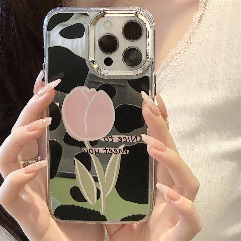 Zhitai iPhone Case for 12/13/14/15/15Pro - Three-in-One Mirror Design with Bracelet, Fits iPhone XS Max