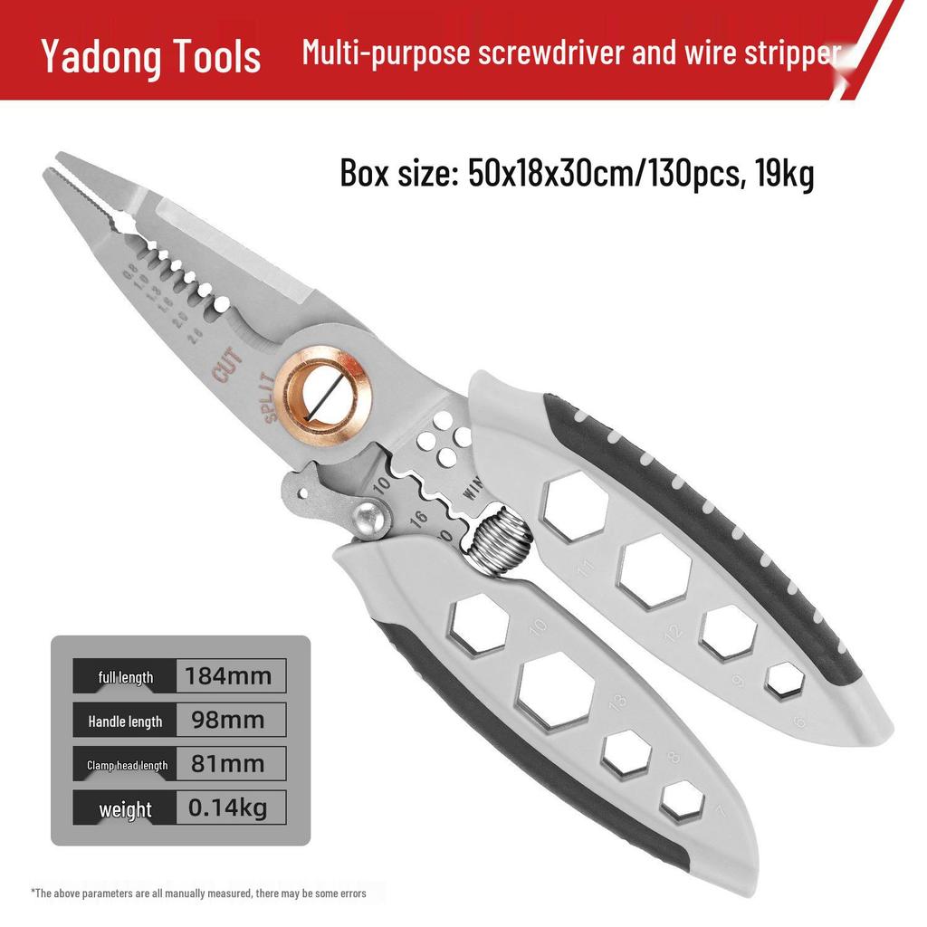 Multi-function 7-inch Wire Stripping Pliers for Electricians: Labor-Saving Cable Crimping and Cutting Pliers