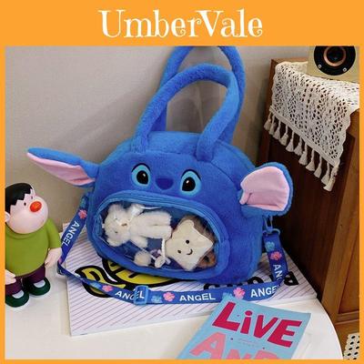 Lilo & Stitch Plüsch-Schultertasche mit großem Fassungsvermögen, weiches Cartoon-Design für den täglichen Gebrauch