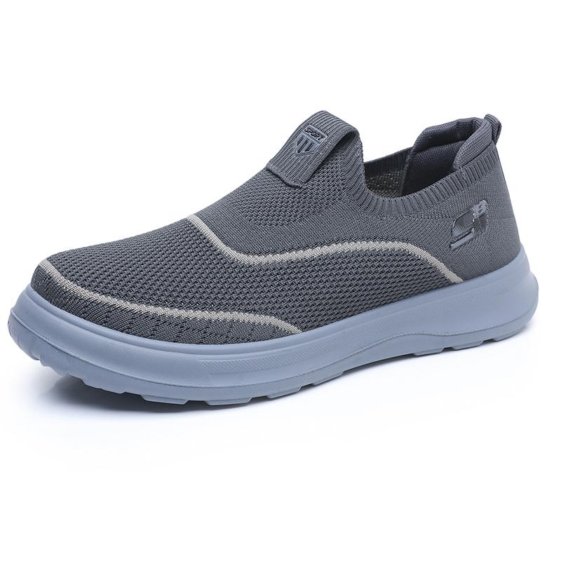 

Мужская повседневная обувь 2025 года, модная мужская обувь на плоской подошве, дышащая, износостойкая и противоскользящая мужская обувь 45 серый
