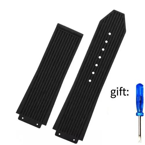 

Silicone Rubber Watch Band For Hublot BIG BANG Black Blue Men s Watch Band Tool Waterproof and Sweatproof bracelet 26-19mm 26-19mm