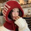 Pullover Hat Jacquard Balaclava Hat Printed Winter Cap Fashion Fair Isle Style Knitted Hat  Outdoor