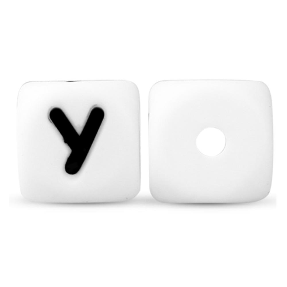 50Pcs/lot Silicone Bead Letters 12mm White Silicone Alphabet Beads DIY Bracelet Pacifier Chain Accessories For Jewelry Making